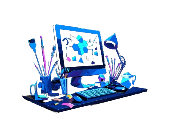 califa_kala_illustration_icon_of_a_creative_workspace_with_AI_23f15f3b-a74b-41da-b523-4edc4d543c30_0-removebg-preview logo créations IA avec un ordinateur et des pinceaux